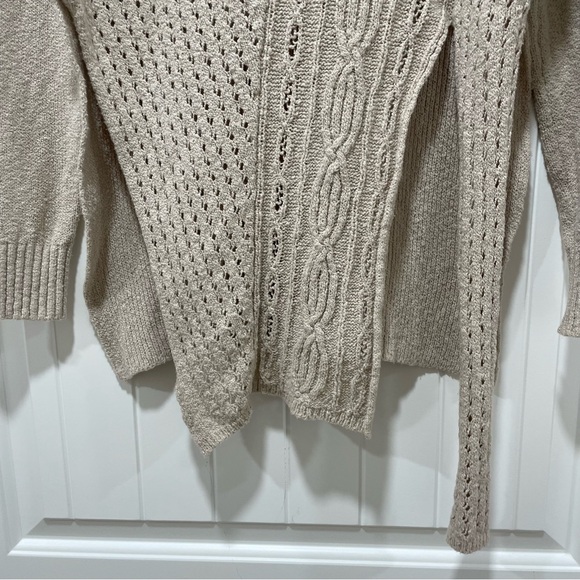 FREE PEOPLE Washed Muslin Tunic pullover sweater Size XS tan/cream high slit - Picture 3 of 13